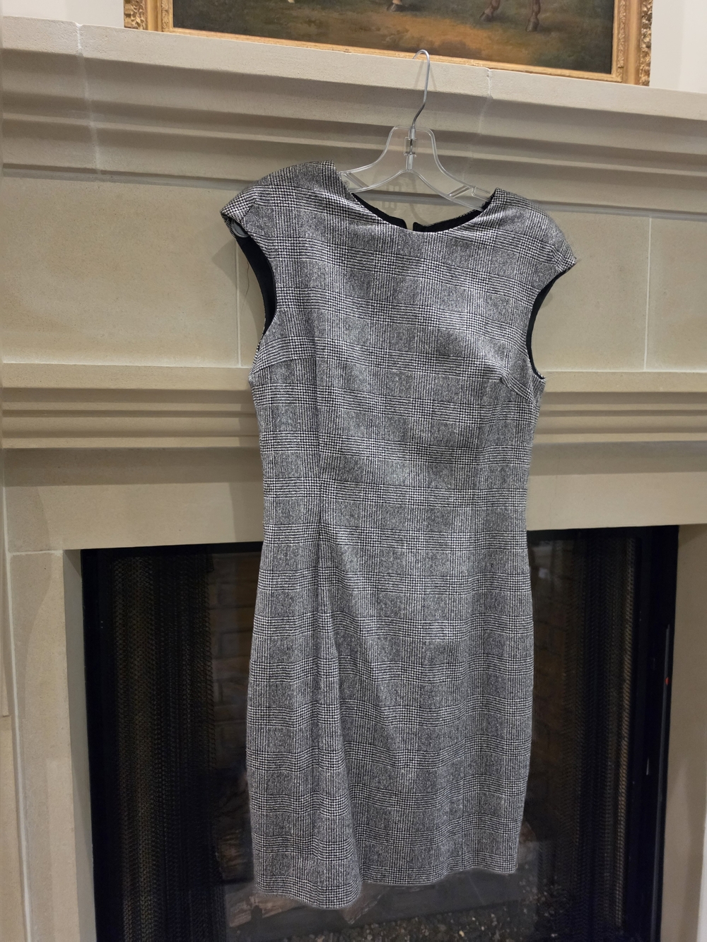 Zara Black and Gray Glen Plaid Sheath Dress